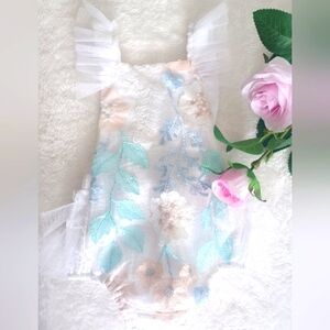 Floral Lace Baby Romper